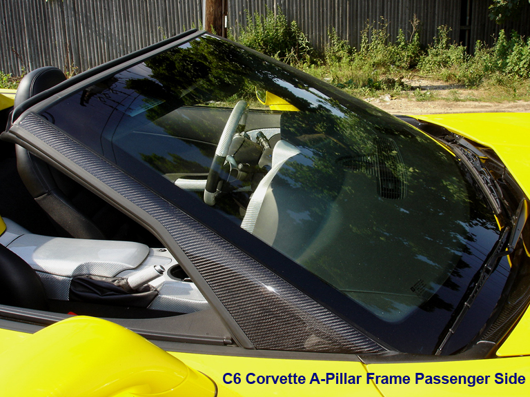 Real Carbon Fiber,  C6 Corvette, A-Pillar Frame, Both Sides